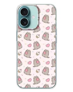 Чехол для iPhone 16 Plus с картинкой «Пушин и сладости»