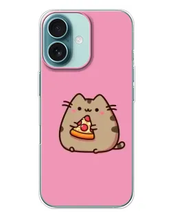 Чохол для iPhone 16 Plus з картинкою «Пушин із піцою»