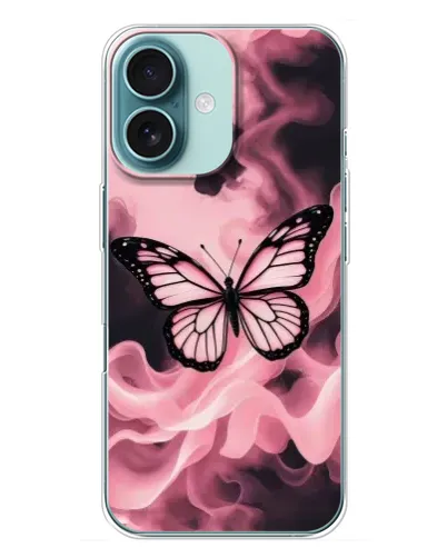 Чохол для iPhone 16 Plus з картинкою «Метелик у диму»