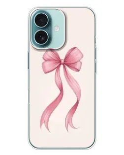 Чохол для iPhone 16 Plus з картинкою «Рожевий бант»