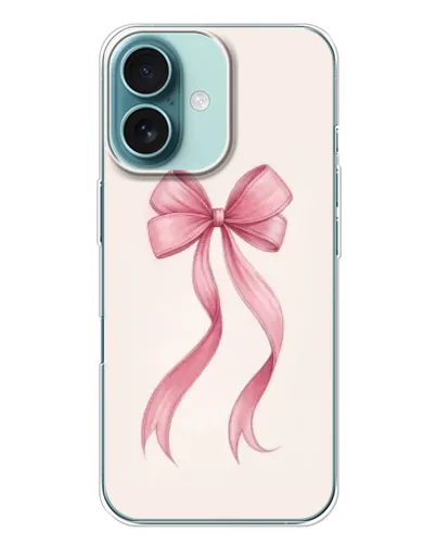Чохол для iPhone 16 Plus з картинкою «Рожевий бант»
