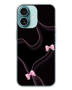 Чехол для iPhone 16 Plus с картинкой «Розовые ленты»