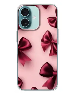 Чехол для iPhone 16 Plus с картинкой «Бордовый атлас»