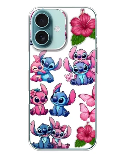 Чохол для iPhone 16 Plus з картинкою «Стікери Stitch та Angel» Чохол для iPhone 16 Plus з картинкою «Стікери Stitch та Angel»