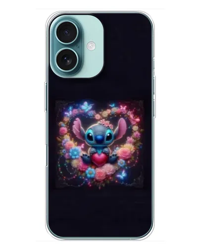 Чохол для iPhone 16 Plus з картинкою «Stitch у квітах» Чохол для iPhone 16 Plus з картинкою «Stitch у квітах»