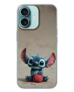 Чохол для iPhone 16 Plus з картинкою «Стіч на чоричневому фоні»