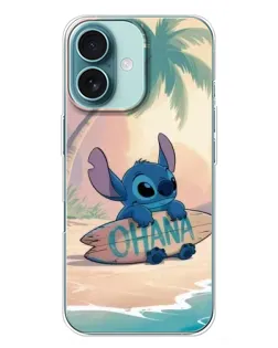 Чохол для iPhone 16 Plus з картинкою «Стіч на серфі»