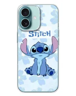 Чохол для iPhone 16 Plus з картинкою «Stitch серед квітів»
