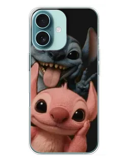 Чохол для iPhone 16 Plus з картинкою «Стіч та Ангел»