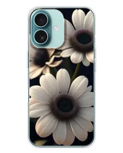 Чохол для iPhone 16 Plus з картинкою «Білі маргаритки макро»