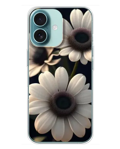 Чохол для iPhone 16 Plus з картинкою «Білі маргаритки макро»