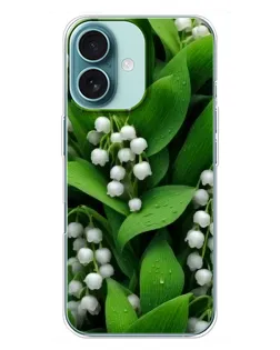 Чохол для iPhone 16 Plus з картинкою «Конвалії в зелені»