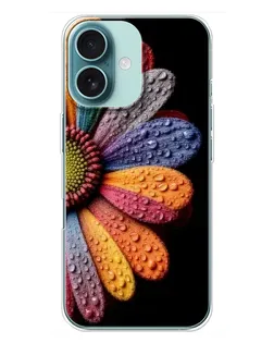 Чохол для iPhone 16 Plus з картинкою «Райдужна квітка»