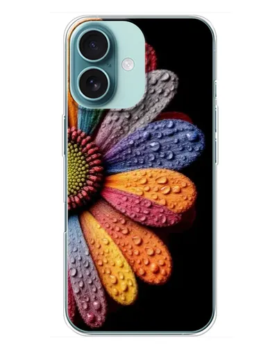 Чохол для iPhone 16 Plus з картинкою «Райдужна квітка»