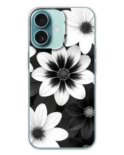 Чохол для iPhone 16 Plus з картинкою «Монохромні айстри»