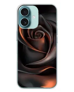 Чохол для iPhone 16 Plus з картинкою «Шовкова чорна троянда»
