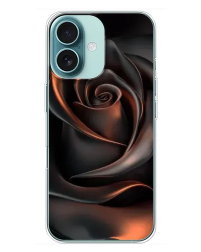 Чохол для iPhone 16 Plus з картинкою «Шовкова чорна троянда»