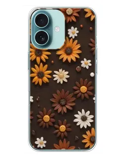 Чохол для iPhone 16 Plus з картинкою «Візерунок з маленьких соняшників»