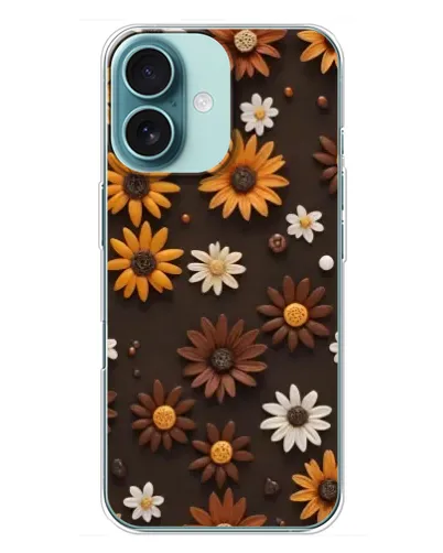 Чохол для iPhone 16 Plus з картинкою «Візерунок з маленьких соняшників»