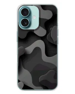 Чохол для iPhone 16 Plus з картинкою «Темний абстрактний камуфляж»