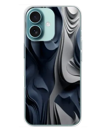 Чехол для iPhone 16 Plus с картинкой «Объемные синие складки» Чехол для iPhone 16 Plus с картинкой «Объемные синие складки»