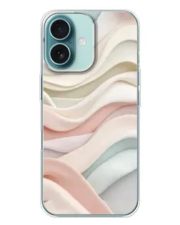 Чехол для iPhone 16 Plus с картинкой «Пастельные нежные волны»