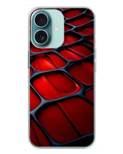 Чехол для iPhone 16 Plus с картинкой «Красная глянцевая сетка» Чехол для iPhone 16 Plus с картинкой «Красная глянцевая сетка»