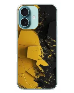 Чехол для iPhone 16 Plus с картинкой «Золотые осколки геометрии»