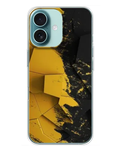 Чехол для iPhone 16 Plus с картинкой «Золотые осколки геометрии» Чехол для iPhone 16 Plus с картинкой «Золотые осколки геометрии»