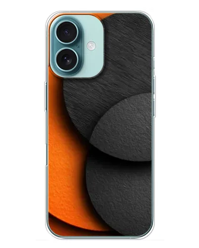 Чехол для iPhone 16 Plus с картинкой «Геометрия оранжевых кругов» Чехол для iPhone 16 Plus с картинкой «Геометрия оранжевых кругов»