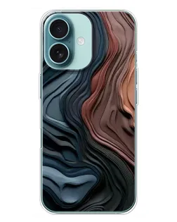 Чехол для iPhone 16 Plus с картинкой «Цветные волны каньона»