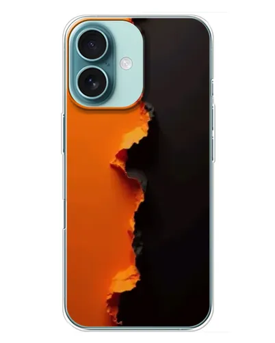 Чехол для iPhone 16 Plus с картинкой «Оранжевый разлом» Чехол для iPhone 16 Plus с картинкой «Оранжевый разлом»