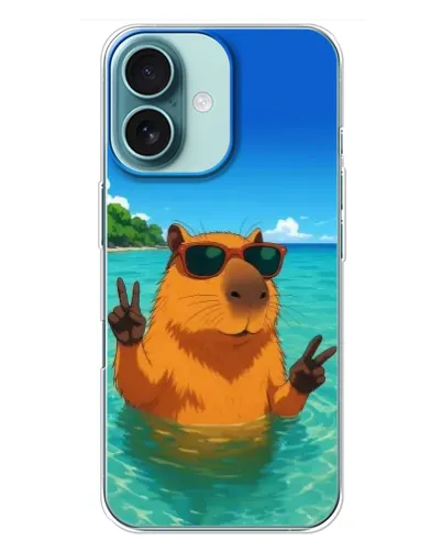 Чехол для iPhone 16 Plus с картинкой «Морская капибара» Чехол для iPhone 16 Plus с картинкой «Морская капибара»