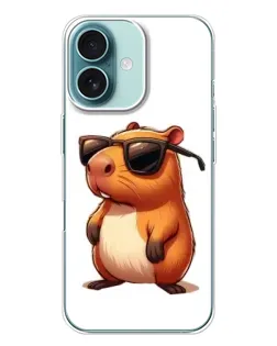 Чохол для iPhone 16 Plus з картинкою «Капібара в окулярах»