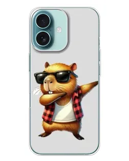 Чохол для iPhone 16 Plus з картинкою «Капібара репер даб»