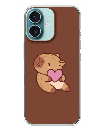 Чехол для iPhone 16 Plus с картинкой «Капибара с сердцем» Чехол для iPhone 16 Plus с картинкой «Капибара с сердцем»