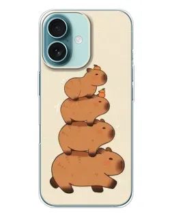 Чохол для iPhone 16 Plus з картинкою «Вежа з капібар»