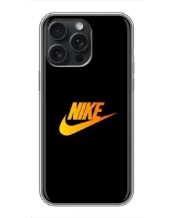 Чехол для iPhone 16 Pro Max с картинкой «Золотой логотип Nike»