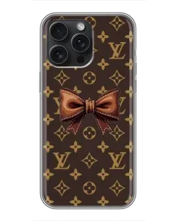Чохол для iPhone 16 Pro Max з картинкою «LV з бантом»