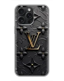 Чохол для iPhone 16 Pro Max з картинкою «Шкіряна текстура LV»