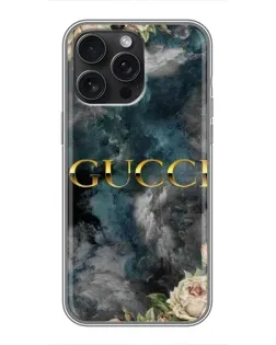 Чехол для iPhone 16 Pro Max с картинкой «Абстрактные цветы Gucci»