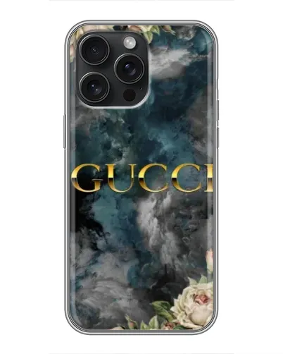 Чехол для iPhone 16 Pro Max с картинкой «Абстрактные цветы Gucci»