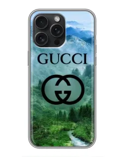 Чохол для iPhone 16 Pro Max з картинкою «Gucci — гірський пейзаж»