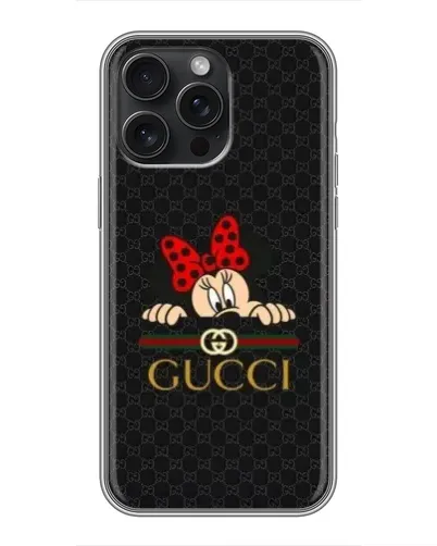 Чохол для iPhone 16 Pro Max з картинкою «Мінні Маус Gucci — чорний» Чохол для iPhone 16 Pro Max з картинкою «Мінні Маус Gucci — чорний»