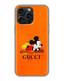 Чохол для iPhone 16 Pro Max з картинкою «Міккі Маус Gucci — помаранч»
