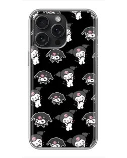 Чохол для iPhone 16 Pro Max з картинкою «Чорний паттерн Kuromi»