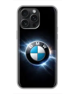 Чохол для iPhone 16 Pro Max з картинкою «BMW — неонове сяйво»