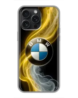 Чохол для iPhone 16 Pro Max з картинкою «Золотистий дим BMW»