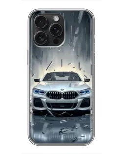 Чохол для iPhone 16 Pro Max з картинкою «BMW у світлі фар»