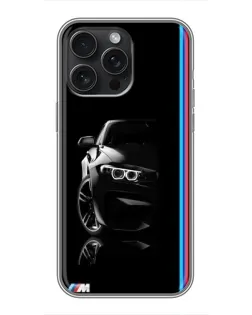 Чохол для iPhone 16 Pro Max з картинкою «Силует BMW в темряві»
